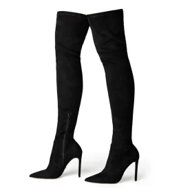 Avah Black Stretch Suede