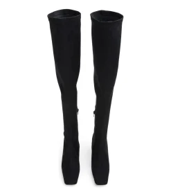 Fancy Black Stretch Suede